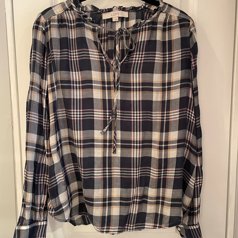 Loft plaid top